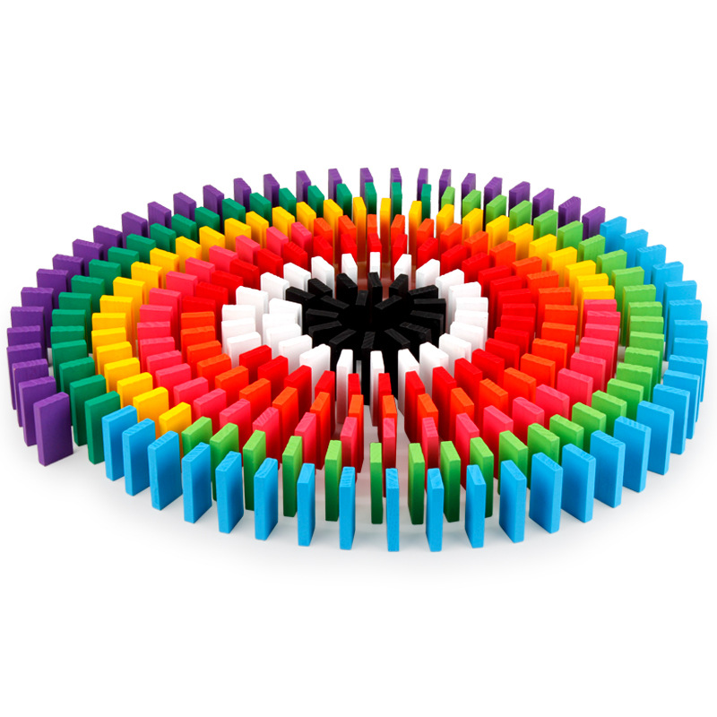 Socraigh Bloc Domino Adhmaid Colorful